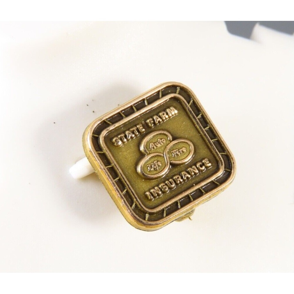 VTG CTO 10K GF GOLD FILLED Small Lapel Pin STATE FARM INSURANCE Engraved Logo